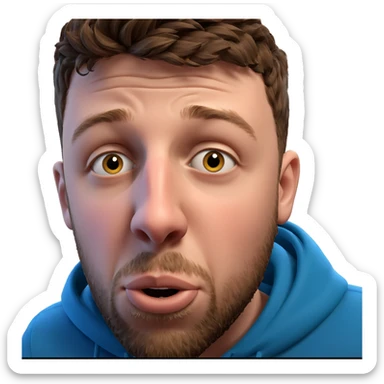 portrait of a bearded listener sticker