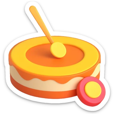3D emoji style dalgona candy with circle shape, inspired by Squid Game sticker