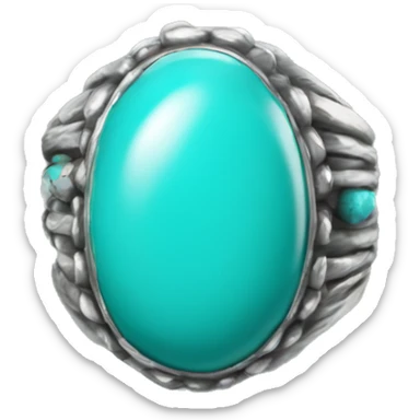 Realistic isolated turquoise ring sticker