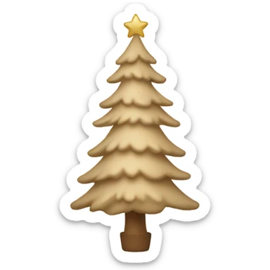 beige Christmas tree sticker
