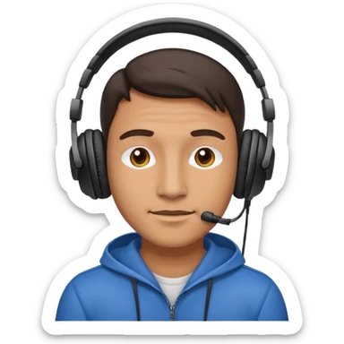 Man with over-ear headphones sticker