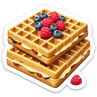 square waffles with berries  sticker