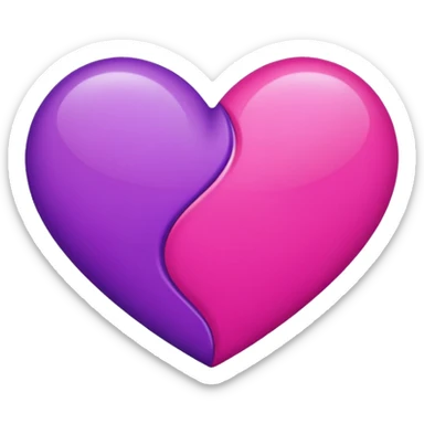 hot pink and purple heart sticker
