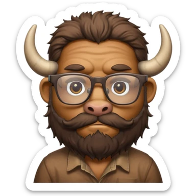 bearded buffalo with shirt and glasses sticker