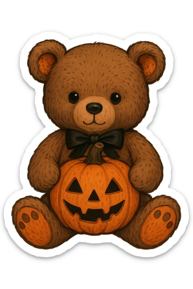 Halloween teddybear, remove background sticker