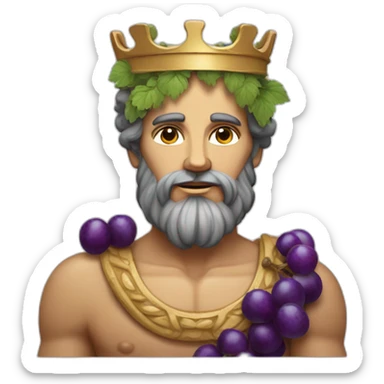 Dionysus greek god with crown of grapes sticker