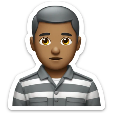 prisoner in prison uniform in Russia sticker