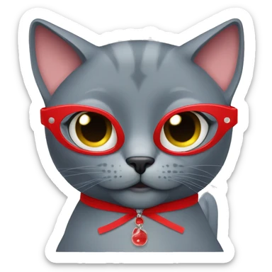 Russian blue cat wearing a red bikini drinking a martini sticker
