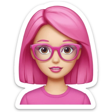  a barbie pink glasses sticker