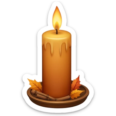 autumnal candle that’s brown  sticker