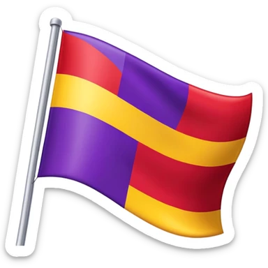 flag with three horizontal stripes - red, yellow, and purple sticker