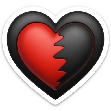 Black and red heart tattoo style sticker