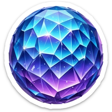 blue planet, Crystal Planet, surface covered in glowing crystals sticker