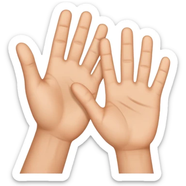 high five hands, lateral view sticker