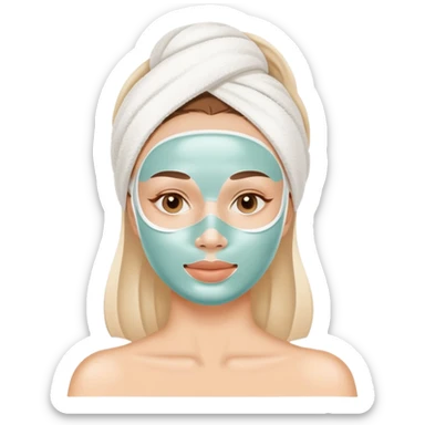 Lady with face cream mask spa beauty full face relaxing sticker
