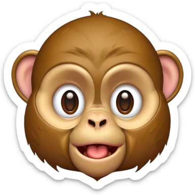 Monkey drooling sticker