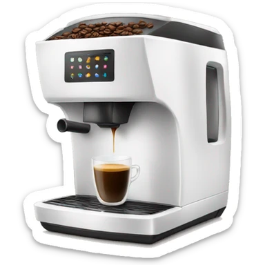 Coffee machine with coffee mug sticker