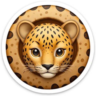Leopard print circle with hole in the middle sticker