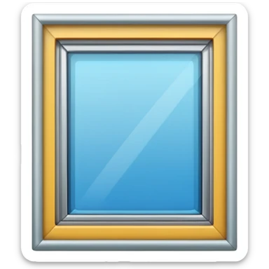 glass window with clear rectangular frame sticker