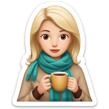 woman drinking coffee in a cafe sticker