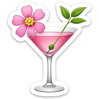 Pink Martini with flower  sticker