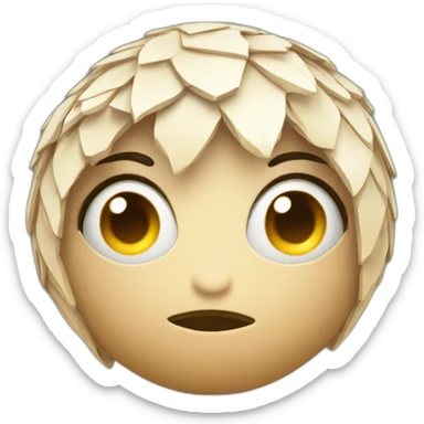 3d sphere with a cartoon Husk skin texture with big feminine eyes sticker