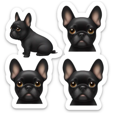 Black frenchie sticker