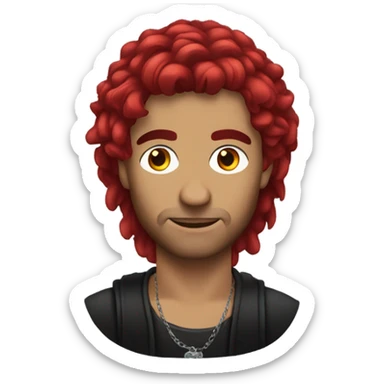 Gypsy men with red emo hair  sticker