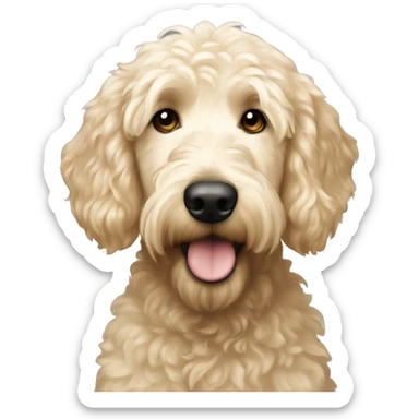 White blonde golden doodle sticker