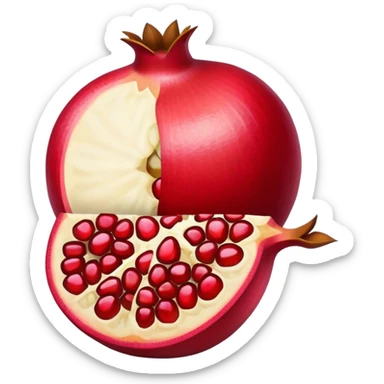 half cut pomegranate sticker