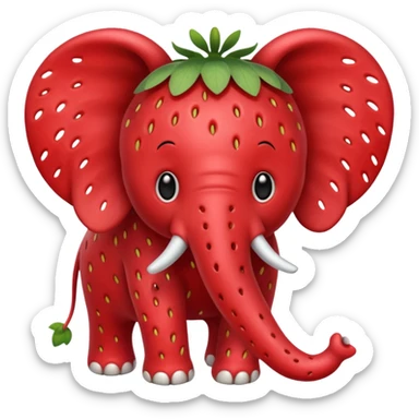 strawberry elephant sticker