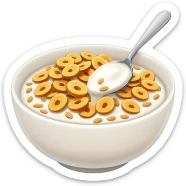a bowl of cereal, minimal, no spoon, simple, clear sticker
