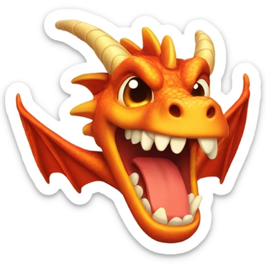 Fire dragon winking sticker