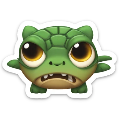 angry cat turtle sticker