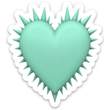 pastel goth heart with mint green spikes sticker