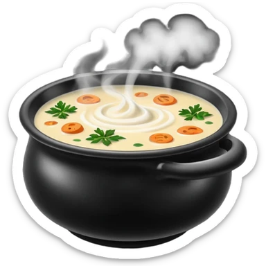 Realistic Soup in a black bowl   sticker