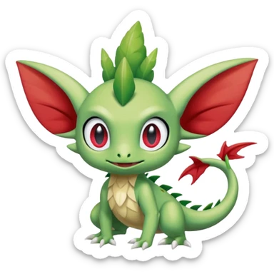 Ugly Fey Toony Axew-Celebi-Shaymin-dragon sticker