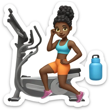 black girl going to the gym  sticker