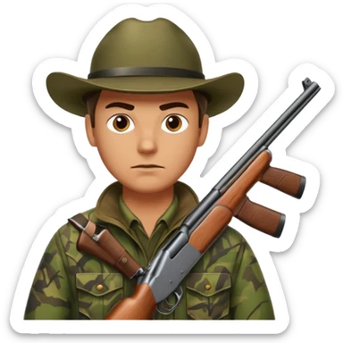 Hunter with shotgun sticker
