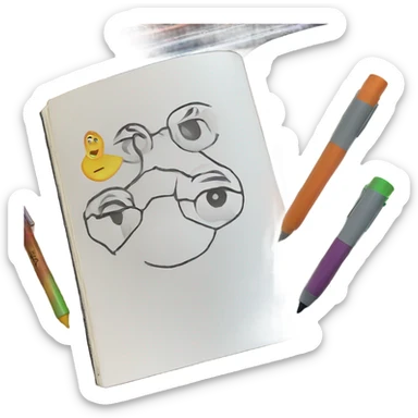 Colouring pens and book sticker