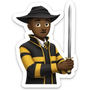 Hufflepuff student during a duel sticker
