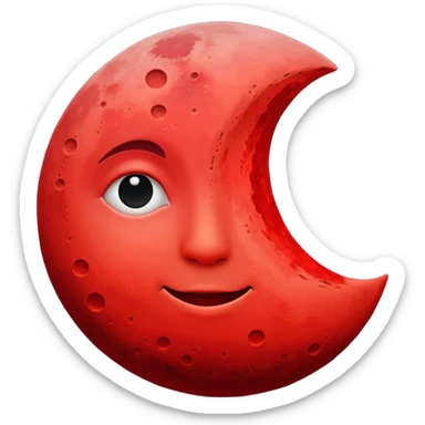 Half red moon  sticker
