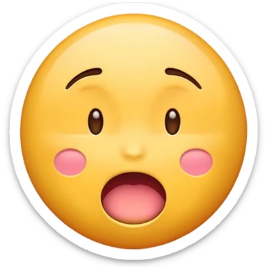 yellow emoji face moaning with blush sticker