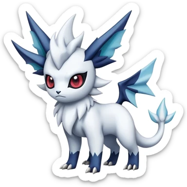 Edgy Cool Kawaii Absol-Silvally-Vaporeon-Absol-Pokémon Full Body sticker