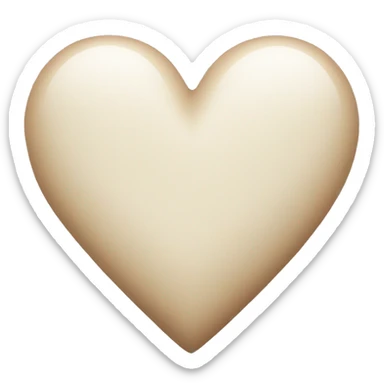 beige and white mix colour heart sticker