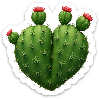 Cactus heart with thorns sticker