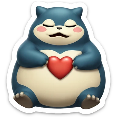 Snorlax with a heart sticker