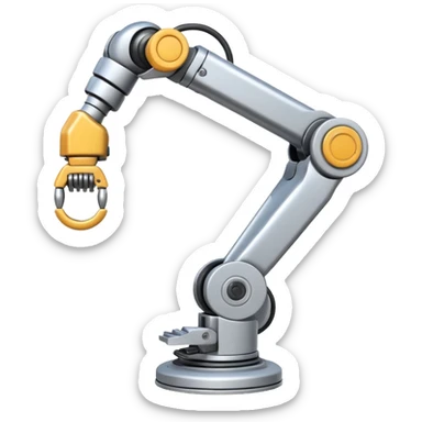 Industrial Arm – Silver robotic arm, gripping tool sticker