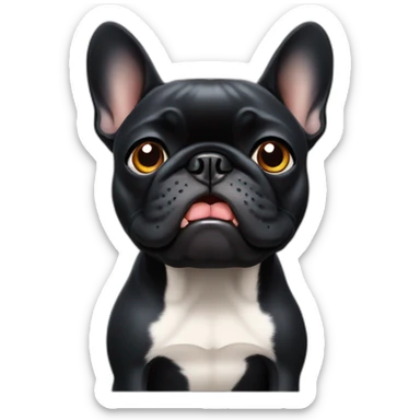  black french bulldog gets angry sticker