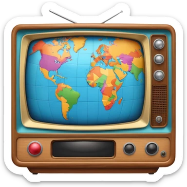 Tv with an globe  sticker